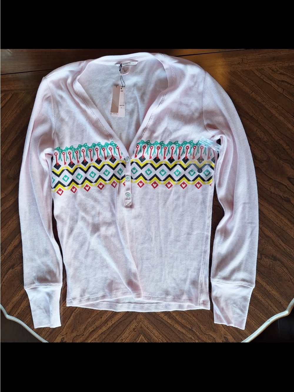 Victoria’s Secret pink thermal Henley